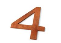 Nummer 4 Model: Huisnummer Cortenstaal Geroba - Geroba - thumbnail