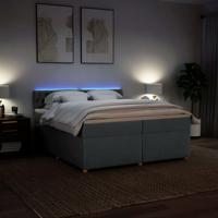 Boxspring met matras stof donkergrijs 200x200 cm - thumbnail