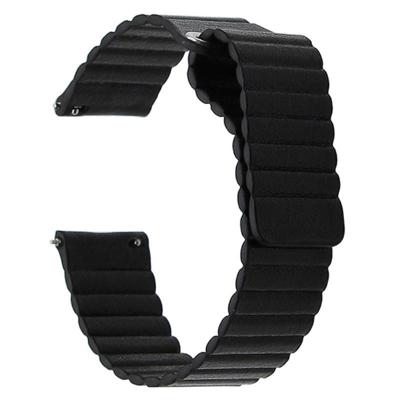 Geschikt voor Samsung Gear S2/Active2 Smart horlogebandje universeel 20mm magnetische gesp lederen vervangende polsband (zwart) Geschikt voor Samsung Gear S2/Active2 Smart horlogebandje universeel 20mm magnetische gesp lederen vervangende polsband (zwart)