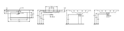 Wastafel Villeroy & Boch Subway 3.0 Met CeramicPlus 1 Kraangat Met Overloop 130x47x16.5 cm Wit Alpin Villeroy & Boch