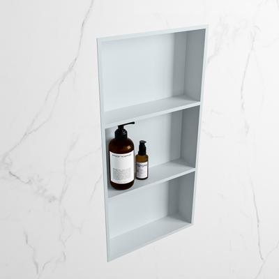 MONDIAZ EASY Nis 59,5x29,5cm in solid surface kleur Clay | Clay. 3 vakken geschikt voor in- of opbouw