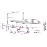Bedframe zonder matras massief grenenhout wit 90x190 cm - thumbnail