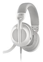 NGS VOX 805 - Stereo-hoofdtelefoon, verstelbare microfoon, USB-C en USB-A-adapter, ruisonderdrukking, volumeregelaar, gevoerde hoofdband, 2 m kabel, plug & play voor pc, tablet en smartphone, wit - thumbnail