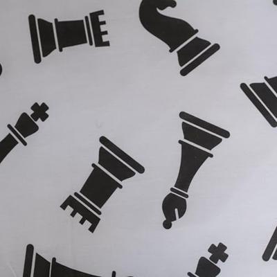 Sweet Home Dekbedovertrek - Chess horse - 140 x 200 cm Zwart/wit