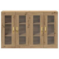 Wandkast 2 pcs artisanaal eikenkleurig 69.5 x 34 x 90 cm - thumbnail