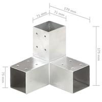 VidaXL Paalverbindingen 4 st y-vorm 71x71 mm gegalvaniseerd metaal - thumbnail