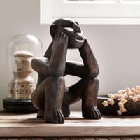 MUST Living Ornament 'Do Nothing' Mahoniehout, 30cm hoog - thumbnail