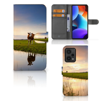 Xiaomi Redmi Note 12 Pro Plus | Telefoonhoesje | Met pasjeshouder | Koe