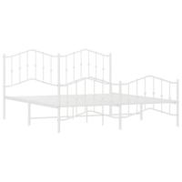 Bedframe met hoofd- en voeteneinde metaal wit 183x213 cm - thumbnail