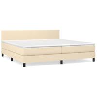 Boxspring met matras stof crèmekleurig 200x200 cm - thumbnail