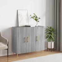 Dressoir 90x34x80 cm bewerkt hout grijs sonoma eikenkleurig - thumbnail