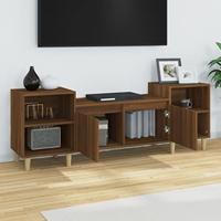 Tv-meubel 160x35x55 cm bewerkt hout bruin eikenkleur - thumbnail
