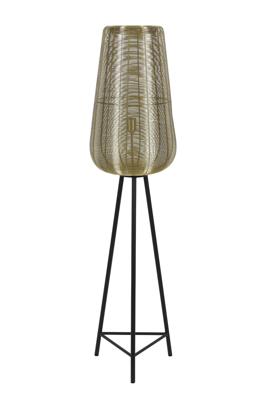 Light & Living Vloerlamp 'Adeta', goud+mat zwart, 147cm hoog