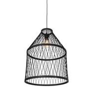 QAZQA Smart buiten hanglamp zwart rotan 3-lichts incl. 3 Wifi G95 - - thumbnail