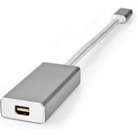 USB-Adapter | USB 3.2 Gen 1 | USB-C Male | Mini DisplayPort | 5 Gbps | 0.20 m | Rond | Verguld | Gebreid / Nylon | Zilver | Cover Window Box - thumbnail
