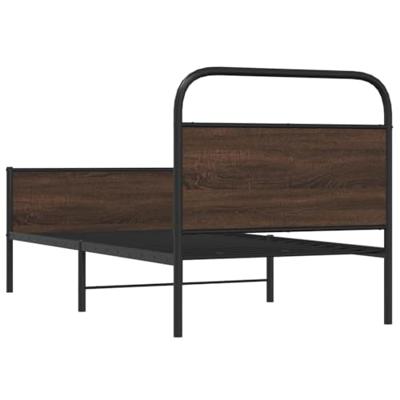Bedframe zonder matras bewerkt hout bruin eikenkleur 90x190 cm