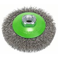 Bosch Accessories Schuine borstel Clean for Inox, gegolfd, roestvrij, 100 mm, 0,35 mm, 12.500 omw/min, M14 2608622108 2608622108 1 stuk(s) - thumbnail