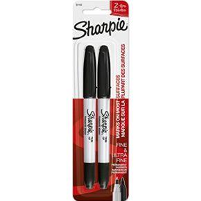 Viltstift Sharpie rond ultra fine zwart blister à 2 stuks
