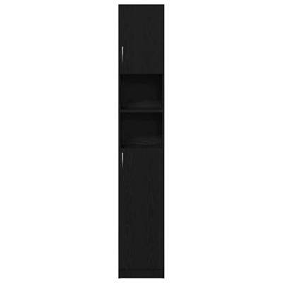 Badkamerkast 32x25,5x190 cm spaanplaat zwart eikenkleurig