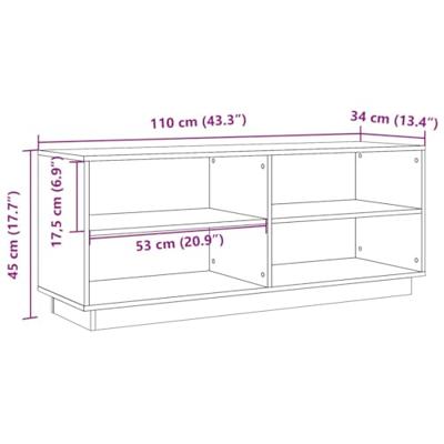 VidaXL Schoenenkast 110x34x45 cm massief grenenhout wasbruin