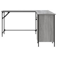 Bureau 141x141x75 cm bewerkt hout grijs sonoma eikenkleurig - thumbnail