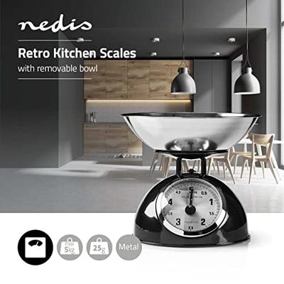 Retro keukenweegschaal met afneembare RVS schaal