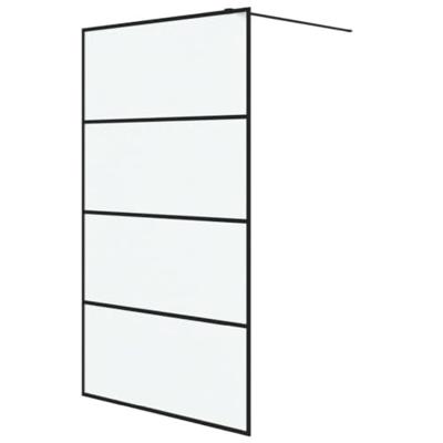 Inloopdouchewand 115x195 cm mat ESG-glas zwart - thumbnail