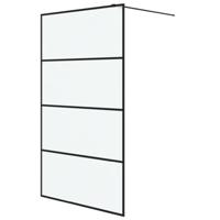 VidaXL Inloopdouchewand 115x195 cm mat esg-glas zwart - thumbnail