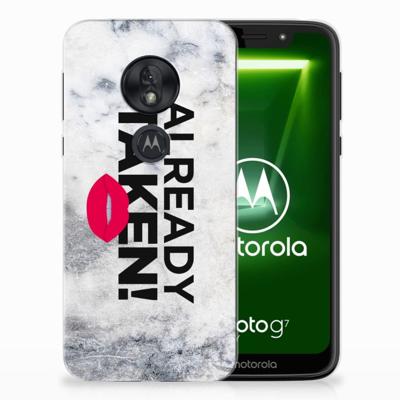 Motorola Moto G7 Play Siliconen hoesje met naam Already Taken White Motorola Moto G7 Play Siliconen hoesje met naam Already Taken White