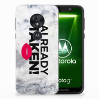 Motorola Moto G7 Play Siliconen hoesje met naam Already Taken White - thumbnail