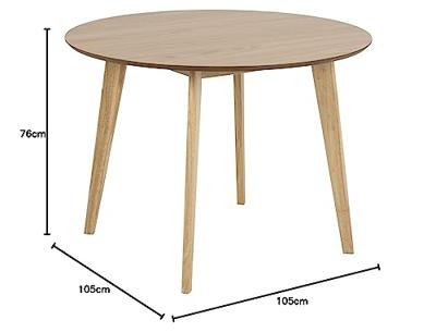 Bendt Ronde Eettafel 'Torkil' 105cm, kleur Naturel Eiken Bendt Ronde Eettafel 'Torkil' 105cm, kleur Naturel Eiken