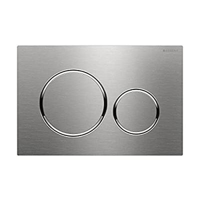 Geberit Bedieningsplaat Sigma 20 DF Met Gepolijste Designringen Geborsteld RVS