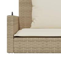 Schommelbank met kussens 119x56x48 cm poly rattan beige - thumbnail