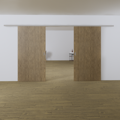 Xperta set 4m rail - alu - vloerplint - Dubbele deur - Dubbel soft - inbouw auto fix Xperta set 4m rail - alu - vloerplint - Dubbele deur - Dubbel soft - inbouw auto fix