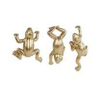 Beeld Kikker polystone 6,5x8cm goud - thumbnail