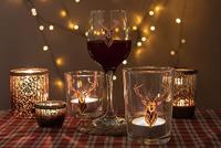 Clayre & Eef Waterglas 400 ml Bruin Glas Rendier Drinkbeker - thumbnail