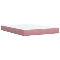 Boxspring met matras fluweel roze 140x190 cm - thumbnail