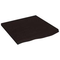 Wandschap 60x60x(2-4)cm behandeld massief eikenhout donkerbruin - thumbnail