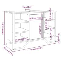 Wastafelkast 91x35x60 cm bewerkt hout bruin eikenkleurig - thumbnail