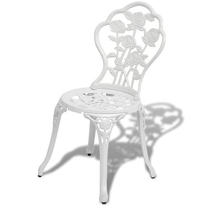 Bistrostoelen 2 st gietaluminium wit