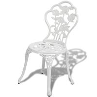 Bistrostoelen 2 st gietaluminium wit - thumbnail