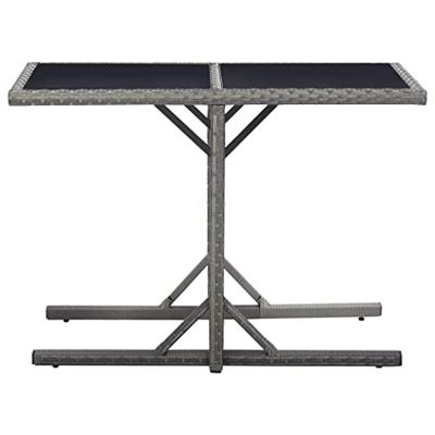 VidaXL Tuintafel 110x53x72 cm glas en poly rattan antraciet VidaXL Tuintafel 110x53x72 cm glas en poly rattan antraciet