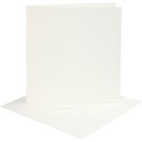 Creativ Company Kaarten en enveloppen, afmeting kaart 15,2x15,2 cm, afmeting envelop 16x16 cm, 220 gr, off-white, 4 set/ 1 doos - thumbnail