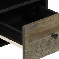 Tv-meubel 100x33x46 cm massief mangohout zwart - thumbnail