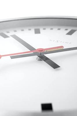 NeXtime ne-3998st wandklok dia. 19 cm, geborsteld aluminium, &apos;station&apos;
