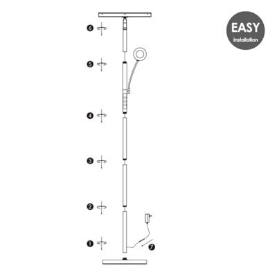 Home Sweet Home - Moderne Vloerlamp - 25/25/175 cm - Zwart - Metalen Staande Lamp - Met leeslamp - Geïntegreerde LED 7W 3636Lm - Dimbaar - Voor Kantoor en Slaapkamer