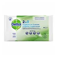 Hygiënische doekjes dettol wipes 2-in-1 12st - thumbnail