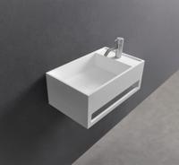 Wastafel Ideavit Solidcube-TB 50x30x20 cm Inclusief Handdoekhouder Solid Surface Mat Wit Ideavit - thumbnail