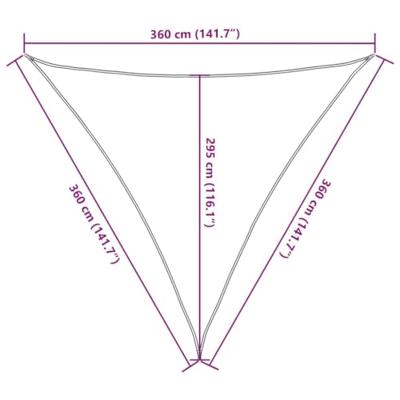 VidaXL Zonnezeil 3,6x3,6x3,6 m 100% polyester oxford zandkleurig