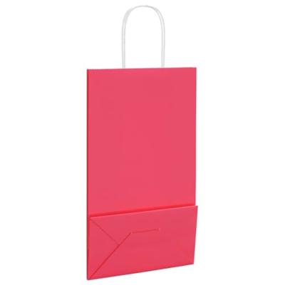 VidaXL Papieren zakken 250 st met hengsels 21x11x36 cm roze